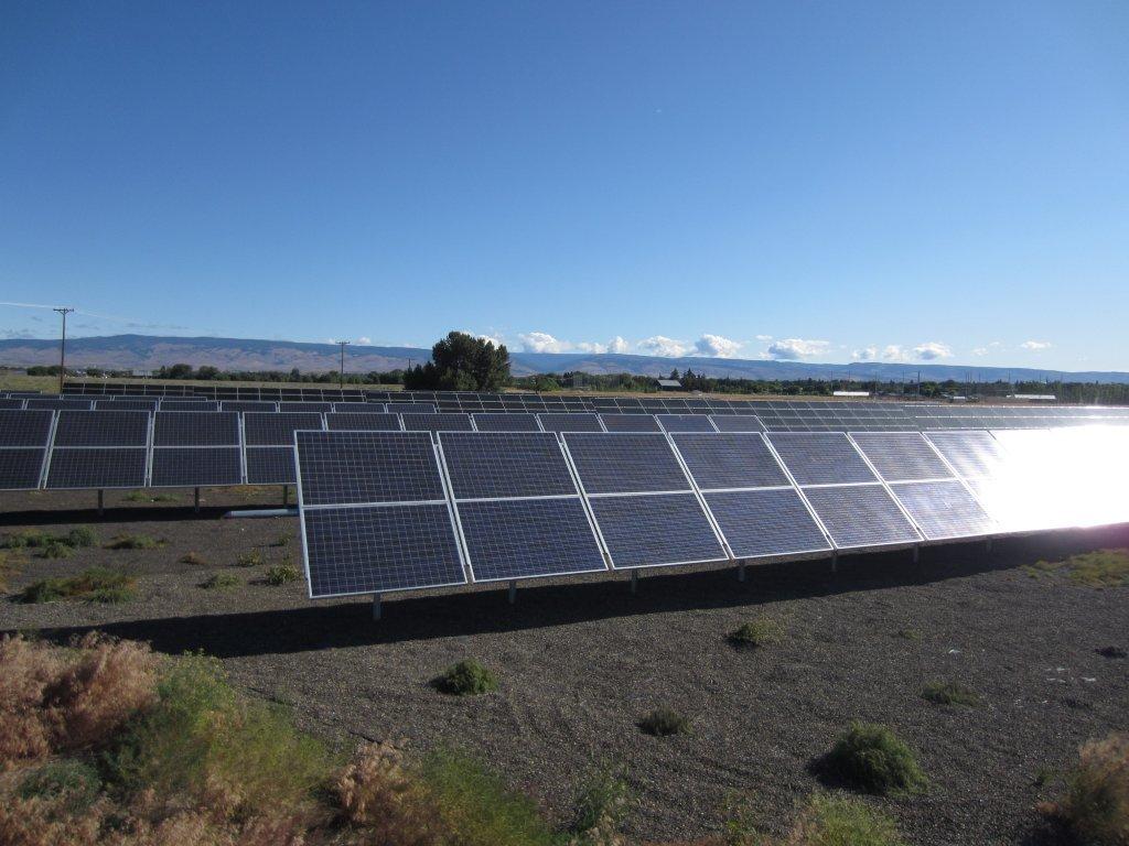 Solar power being generated in Ellensburg, Washington